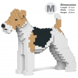 Jekca - Wire Haired Fox Terrier 01 - Big - Lego - Scultura - Costruzione - 4D - Animali di Mattoncini - Toys