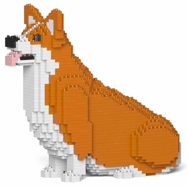 Jekca - Welsh Corgi 03-M01 - Big - Lego - Scultura - Costruzione - 4D - Animali di Mattoncini - Toys