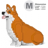 Jekca - Welsh Corgi 03-M01 - Big - Lego - Sculpture - Construction - 4D - Brick Animals - Toys