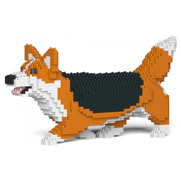 Jekca - Welsh Corgi 04-M02 - Big - Lego - Sculpture - Construction - 4D - Brick Animals - Toys