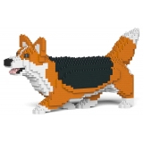 Jekca - Welsh Corgi 04-M02 - Big - Lego - Sculpture - Construction - 4D - Brick Animals - Toys