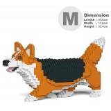 Jekca - Welsh Corgi 04-M02 - Big - Lego - Sculpture - Construction - 4D - Brick Animals - Toys