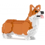 Jekca - Welsh Corgi 02-M01B (version 2024) - Big - Lego - Sculpture - Construction - 4D - Brick Animals - Toys