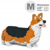 Jekca - Welsh Corgi 02-M02 - Big - Lego - Sculpture - Construction - 4D - Brick Animals - Toys