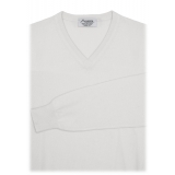 Avvenice - Athus - Man Loro Piana Cashmere V-Neck Sweater - White - Knitwear - Luxury Exclusive Collection