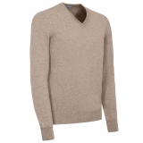 Avvenice - Athus - Maglione con Scollo a V Uomo in Cashmere Loro Piana - Tundra - Maglieria - Luxury Exclusive Collection