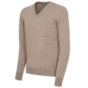 Avvenice - Athus - Maglione con Scollo a V Uomo in Cashmere Loro Piana - Tundra - Maglieria - Luxury Exclusive Collection