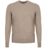 Avvenice - Athus - Man Loro Piana Cashmere Crew Neck Sweater - Tundra - Knitwear - Luxury Exclusive Collection