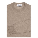 Avvenice - Athus - Man Loro Piana Cashmere Crew Neck Sweater - Tundra - Knitwear - Luxury Exclusive Collection