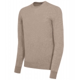 Avvenice - Athus - Man Loro Piana Cashmere Crew Neck Sweater - Tundra - Knitwear - Luxury Exclusive Collection