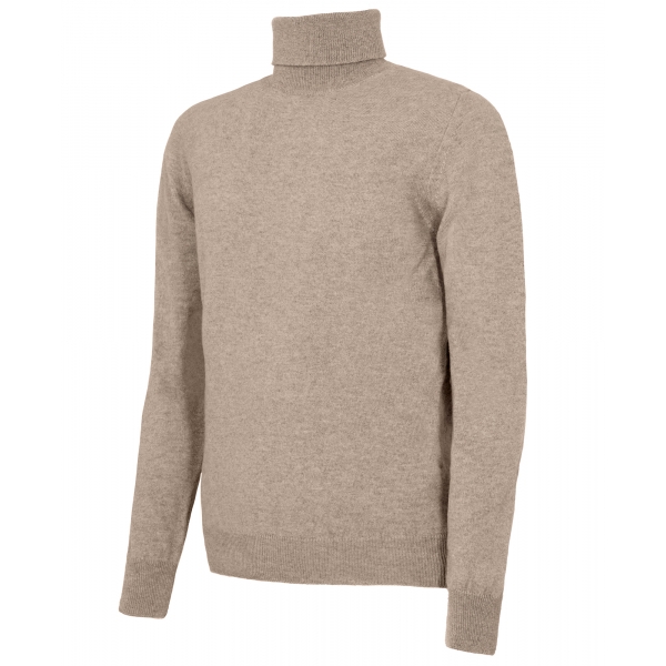 Avvenice - Athus - Maglione Dolcevita Uomo in Cashmere Loro Piana - Tundra - Maglieria - Luxury Exclusive Collection