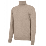 Avvenice - Athus - Man Loro Piana Cashmere Turtleneck Sweater - Tundra - Knitwear - Luxury Exclusive Collection