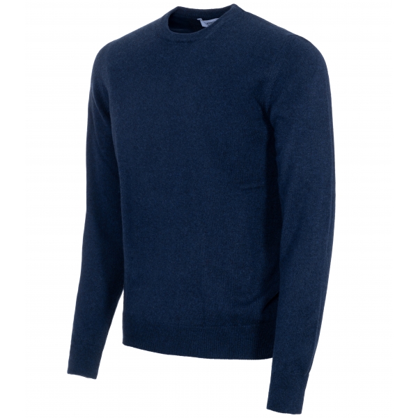 Avvenice - Athus - Maglione Girocollo Uomo in Cashmere Loro Piana - Blu - Maglieria - Luxury Exclusive Collection