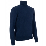 Avvenice - Athus - Man Loro Piana Cashmere Turtleneck Sweater - Blue - Knitwear - Luxury Exclusive Collection