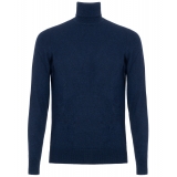 Avvenice - Athus - Man Loro Piana Cashmere Turtleneck Sweater - Blue - Knitwear - Luxury Exclusive Collection