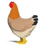 Jekca - Hen 01 - Big - Lego - Scultura - Costruzione - 4D - Animali di Mattoncini - Toys