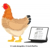 Jekca - Hen 01 - Big - Lego - Scultura - Costruzione - 4D - Animali di Mattoncini - Toys
