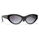 Chanel - Occhiali da Sole Cat-Eye - Nero Grigio Sfumato - Chanel Eyewear