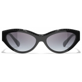 Chanel - Occhiali da Sole Cat-Eye - Nero Grigio Sfumato - Chanel Eyewear