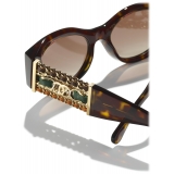 Chanel - Oval Sunglasses - Dark Tortoise Brown Polarized Gradient - Chanel Eyewear