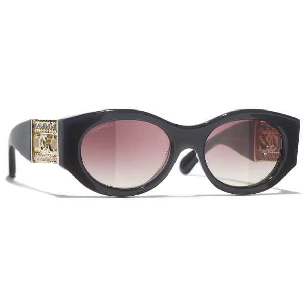 Chanel - Oval Sunglasses - Gray Pink Gradient - Chanel Eyewear