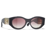 Chanel - Occhiali da Sole Ovali - Grigio Rosa Sfumato - Chanel Eyewear