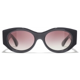 Chanel - Occhiali da Sole Ovali - Grigio Rosa Sfumato - Chanel Eyewear