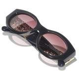 Chanel - Occhiali da Sole Ovali - Grigio Rosa Sfumato - Chanel Eyewear