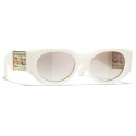 Chanel - Oval Sunglasses - Ivory Light Brown Gradient - Chanel Eyewear