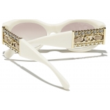 Chanel - Occhiali da Sole Ovali - Avorio Marrone Chiaro Sfumato - Chanel Eyewear