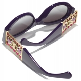 Chanel - Occhiali da Sole Ovali - Viola Grigio Sfumato - Chanel Eyewear