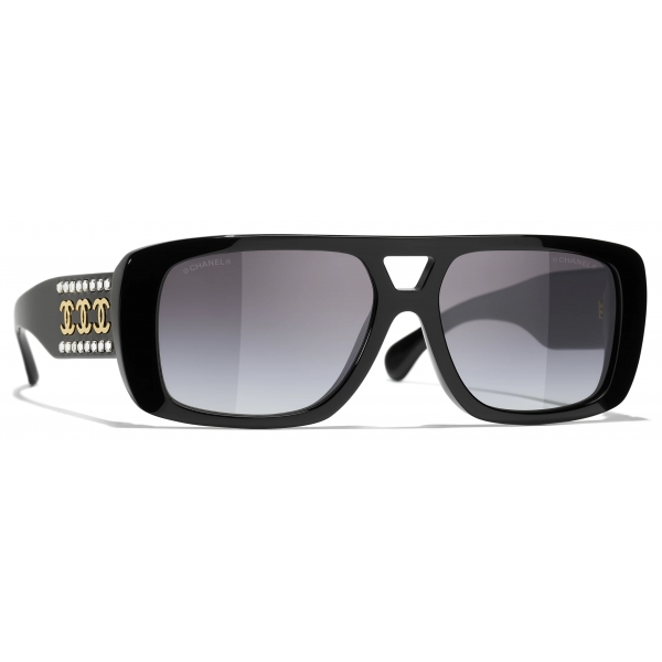 Chanel - Pilot Sunglasses - Black Gray Gradient - Chanel Eyewear