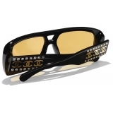 Chanel - Occhiali da Sole Pilota - Nero Giallo - Chanel Eyewear