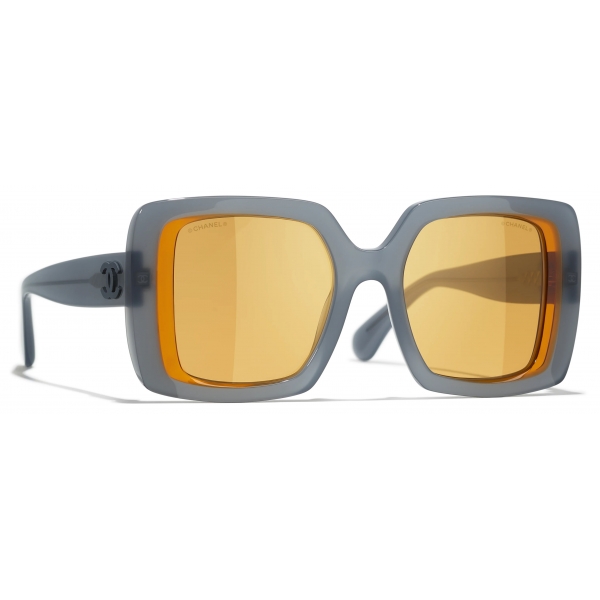 Chanel - Square Sunglasses - Gray Yellow - Chanel Eyewear