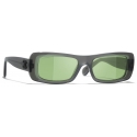 Chanel - Occhiali da Sole Rettangolare - Grigio Verde - Chanel Eyewear