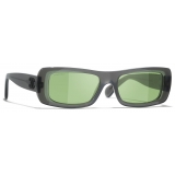 Chanel - Rectangular Sunglasses - Gray Green - Chanel Eyewear