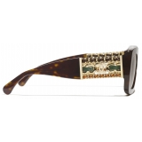 Chanel - Occhiali da Sole Rettangolare - Tartaruga Scuro Marrone Polarizzare Sfumate - Chanel Eyewear