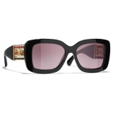 Chanel - Rectangular Sunglasses - Black Burgundy Gradient - Chanel Eyewear