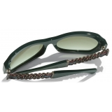 Chanel - Occhiali da Sole Rettangolare - Verde Scuro - Chanel Eyewear