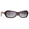 Chanel - Occhiali da Sole Rettangolare - Borgogna Grigio Sfumate - Chanel Eyewear