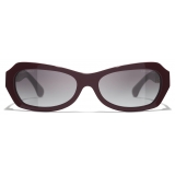 Chanel - Rectangular Sunglasses - Burgundy Gray Gradient - Chanel Eyewear