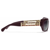 Chanel - Rectangular Sunglasses - Burgundy Gray Gradient - Chanel Eyewear