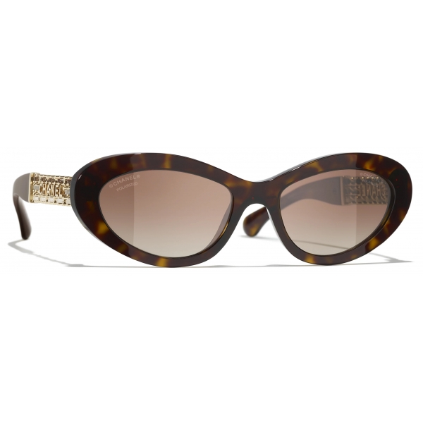 Chanel - Cat-Eye Sunglasses - Dark Tortoise Brown Polarized Gradient - Chanel Eyewear