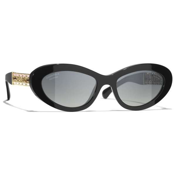 Chanel - Cat-Eye Sunglasses - Black Gray Polarized Gradient - Chanel Eyewear