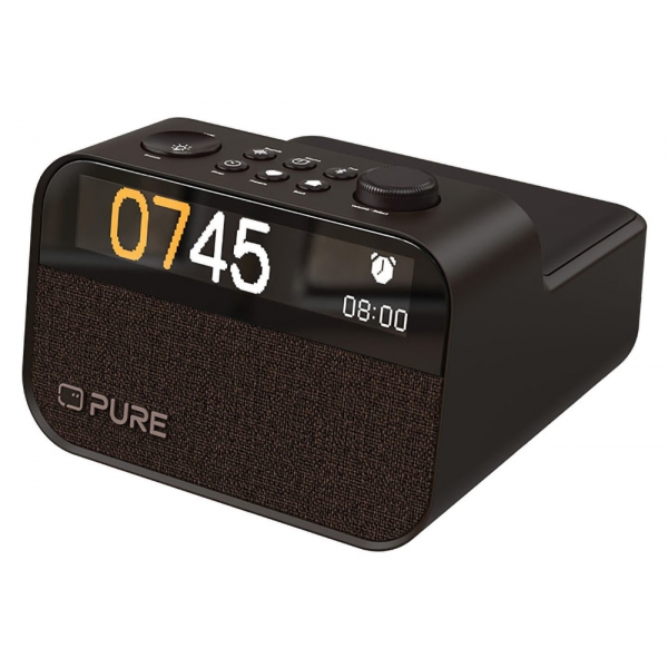 Pure - Moment - Moment Charge - Il Compagno di Sonno Ambientale con Ricarica Wireless - Caffè Nero - Radio Digitale Alta Qualità