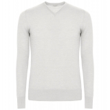 Avvenice - Finis - Maglione Scollo a V Uomo in Cashmere Extrafine Loro Piana - Bianco - Maglieria - Luxury Exclusive Collection