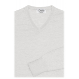 Avvenice - Finis - Man Loro Piana Extrafine Cashmere V-Neck Sweater - White - Knitwear - Luxury Exclusive Collection