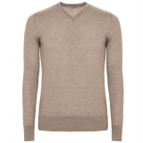 Avvenice - Finis - Man Loro Piana Extrafine Cashmere V-Neck Sweater - Tundra - Knitwear - Luxury Exclusive Collection