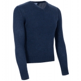 Avvenice - Finis - Maglione Scollo a V Uomo in Cashmere Extrafine Loro Piana - Blu - Maglieria - Luxury Exclusive Collection