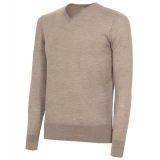 Avvenice - Finis - Man Loro Piana Extrafine Cashmere V-Neck Sweater - Tundra - Knitwear - Luxury Exclusive Collection